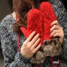 Winter Soft Mitten Girls Womens Knitting Wool Thickened Gloves