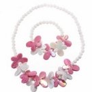 Beads Flower Butterfly Jewelry Set Necklace Bracelet