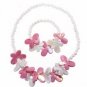 Beads Flower Butterfly Jewelry Set Necklace Bracelet