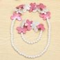 Beads Flower Butterfly Jewelry Set Necklace Bracelet