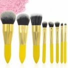 8PCS Soft Synthetic Powder Foundation Lemon Cosmetic Makeup Brush Set