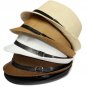 Unisex Braid Fedora Trilby Gangster Cap Beach Sun Straw Panama Hat