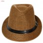 Unisex Braid Fedora Trilby Gangster Cap Beach Sun Straw Panama Hat