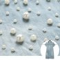 Women's Summer Nail Bead Denim Dress O-neck Short-sleeve Loose Dress