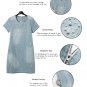 Women's Summer Nail Bead Denim Dress O-neck Short-sleeve Loose Dress