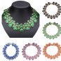 Enamel Bubble Statement Collar Necklace For Women Gold Plated