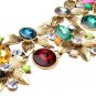 Vintage Crystal Flower Chunky Collar Choker Statement Necklace