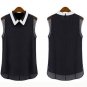 Chiffon Sleeveless Lapel Bottom Vest Blouse