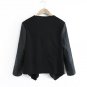 Long Sleeve No Button PU Leather Coat