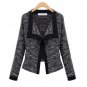 Woolen Lady Split Contrast No Button Knit Outwear