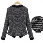 Woolen Lady Split Contrast No Button Knit Outwear