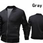 Mens Zipper PU Leather Stictching Slim Fit Baseball Coat Jacket