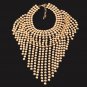 Alloy Chains Tassel Bubble Statement Chunky Necklace Gold Plated