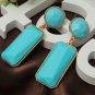 Square Geometric Gem Pendant Drop Earrings For Women