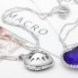 Silver Plated Crystal Rhinestone Ocean Heart Pendant Necklace