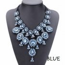Vintage Crystal Flower Water Drop Chunky Statement Multilayer Necklace