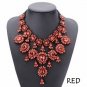 Vintage Crystal Flower Water Drop Chunky Statement Multilayer Necklace