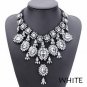 Vintage Crystal Flower Water Drop Chunky Statement Multilayer Necklace