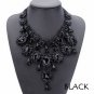 Vintage Crystal Flower Water Drop Chunky Statement Multilayer Necklace