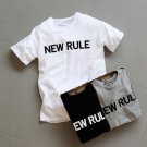 Mens Korean Casual Simple Loose Letter Short Sleeve T-shirt