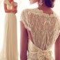 Womens Lace Evening Bowknot Cocktail Prom Bridesmaid Long Wedding Dress