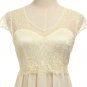 Womens Lace Evening Bowknot Cocktail Prom Bridesmaid Long Wedding Dress
