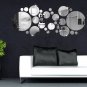 30pcs 3D Circle Mirror Wall Stickers Acrylic Vinyl Decal Home Art Decor