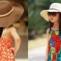 Kids Girls Child Summer Roll Up Straw Sun Hat Large Wide Brim Bow Beach Cap