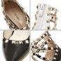 Pointed Toe Rivet Shallow Mouth High Heel Shoes
