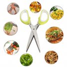 5 Blades Stainless Steel Kitchen Herb Craft Shredding Paper Cutting Scissors