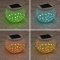 Ceramic Changing Colour LED Solar Lamp Sun Powered Table Garden Round Light