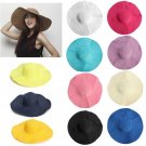 Summer Large Wide Floppy Brim Straw Beach Sun Hat Colorful Cap