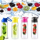 800ML Sports Bicycle Water Cup Health Fruit Infusing Infuser Lemon Juice Lid Water Bottle