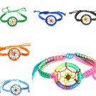 Colorful Leather Indian Dream Catcher Bracelet Adjustable