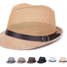 Braid Fedora Trilby Gangster Cap Beach Sun Flax Panama Hat