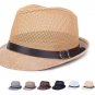 Braid Fedora Trilby Gangster Cap Beach Sun Flax Panama Hat