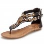 Retro Rome Zipper Rivets Flip Flops Flat Beach Sandals