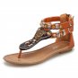 Retro Rome Zipper Rivets Flip Flops Flat Beach Sandals