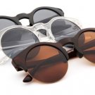 UV400 Women Sunglasses Half Frame Round Wooden