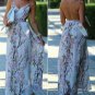 Beach Pink Cross Back Floral Printed Long Maxi Dress