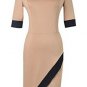 Women Asymmetrical Bud Irregular Short Sleeve OL Party Dress
