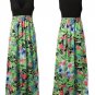Bohemian Floral Printed Spliced Deep V Sleeveless Maxi Dress