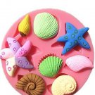 3D Silicone Seashell Starfish Sea Snail Fondant Cake Decoration