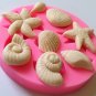 3D Silicone Seashell Starfish Sea Snail Fondant Cake Decoration