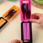 Portable Tableware Sets Folding Spoon Fork Chopsticks Outdoor Travel Lunch Box Tableware
