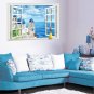 3D Window View Aegean Sea Removable Wall Sticker Art Decal Mural Home Decor