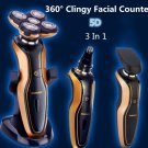 5D 3 in1 Electric Razor Rotary Shaver Cordless Rechargeable Waterproof Nose Hair Trimmer