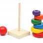 Kids Baby Toy Wooden Stacking Ring Tower Educational Toys Rainbow Stack Up Play