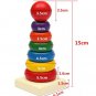 Kids Baby Toy Wooden Stacking Ring Tower Educational Toys Rainbow Stack Up Play