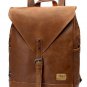 Men Campus Travel PU Leather Shoulders Bag Backpack School Bag